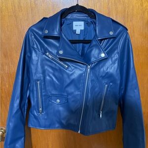 Nine West Women's Navy Leather Jacket